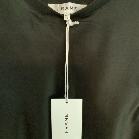 Frame Bias Cut Washable Silk Top Black XLarge - Picture 3 of 6